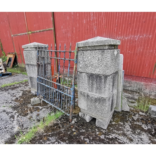 379 - Pair of Antique Granite Entrance Piers, with caps, rectangular shaped, each 5ft high x 2ft wide x 18... 