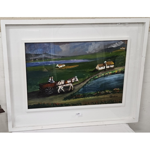 119 - JIMMY BYRNE “Into the West”, oil on board, signed, in a white frame 83 x 106cm (frame size)