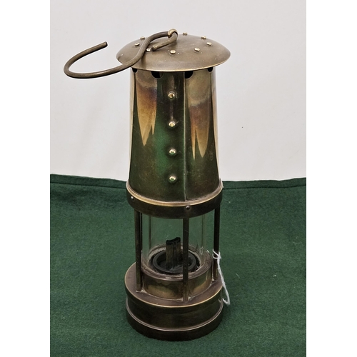 307 - Brass Miners Lamp 25cmH, stamped ETW (E. Thomas & Williams Makers), Cambrian, no. 17614, in nice con... 