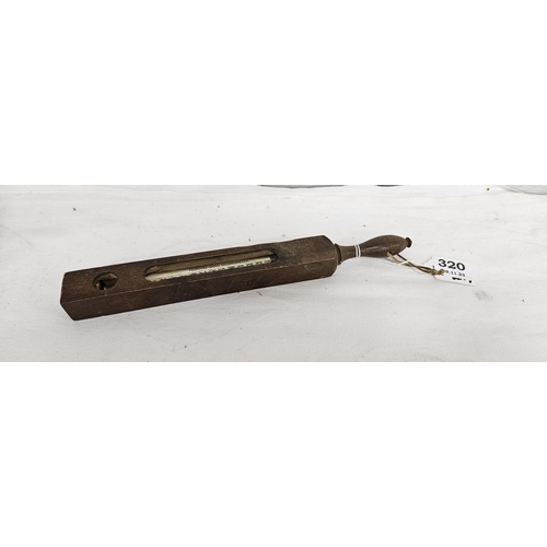 320 - Floating Cheese / Dairy Thermometer, in an oak case, 29cmH