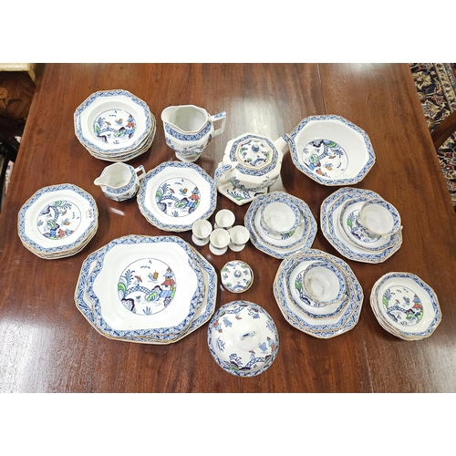 349 - British DBC “Westover” oriental pattern Tea Set (about 40 pieces) incl. side plates, soup bowls (3 c... 