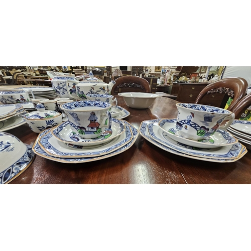 349 - British DBC “Westover” oriental pattern Tea Set (about 40 pieces) incl. side plates, soup bowls (3 c... 