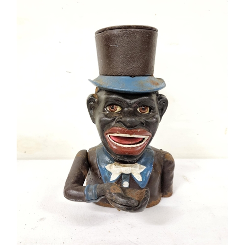 365 - Vintage Moneybox by J F Stevens – model of a Jamaican man wearing a Top Hat (eyes move), rd. no., 20... 