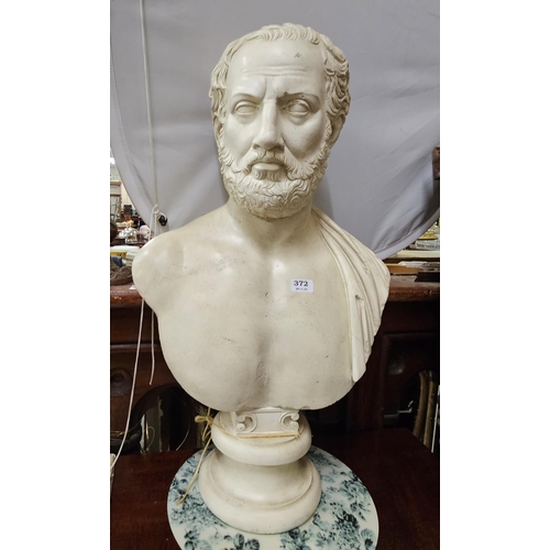 372 - Plaster Bust of the Green Philosopher Medrodorus, 80cmH