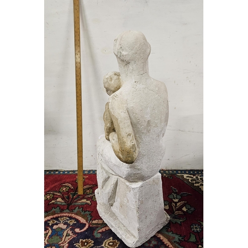 398 - Interesting Contemporary Plaster Model of a Mother and Child (possibly the Madonna). 80cmH