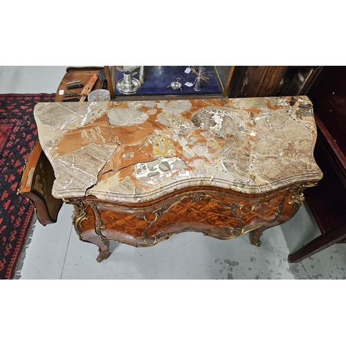 453 - Good Kingwood Commode, decoratively mounted with gilt handles and corners, having 2 central drawers ... 