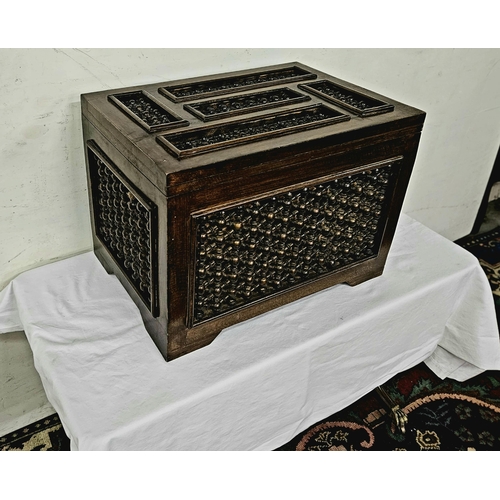 58 - Moorish style small rectangular shaped Trunk, with beaded sides and lid,  36cmH x 51cmW
