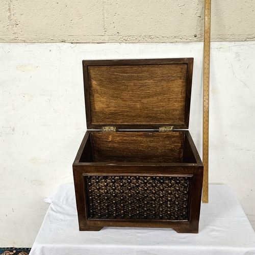 58 - Moorish style small rectangular shaped Trunk, with beaded sides and lid,  36cmH x 51cmW