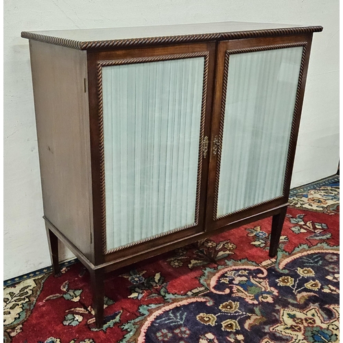 67 - Mahogany 2-Door Side Cabinet (labelled Pim of Dublin), with rope edges to the top and to cabinet doo... 