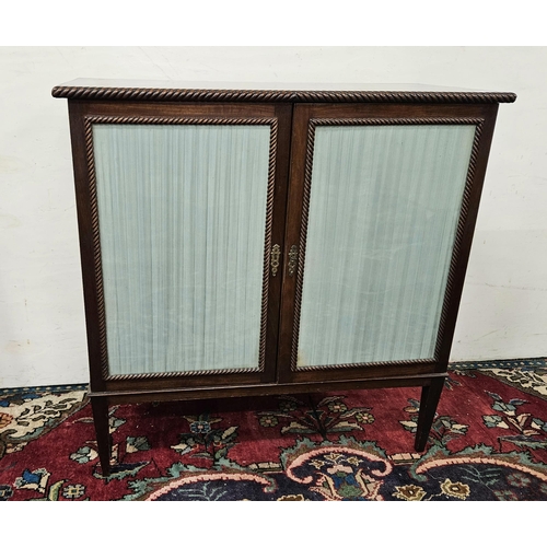 67 - Mahogany 2-Door Side Cabinet (labelled Pim of Dublin), with rope edges to the top and to cabinet doo... 