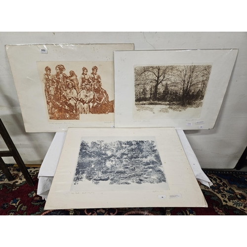 521 - 3 x Herbert L Fish Etchings – White woods, The Pond, Crimson Lips (unframed), (2 x 58 x 76, 1 x 53 x... 