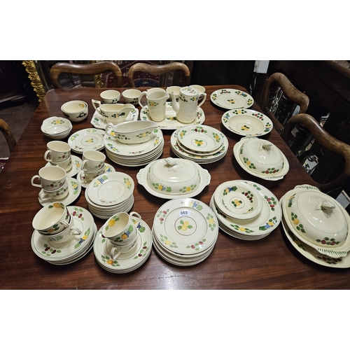 352 - Large Titian ware part Dinner Service incl. dinner plates, soup bowls, breakfast cups & saucers, cof... 