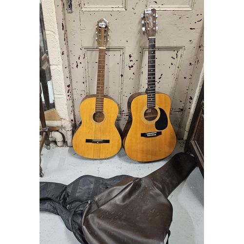 587 - Two string Guitars, with cases - 1 Yamaha S-50A, 1 SaeHan mden SD51 (2)