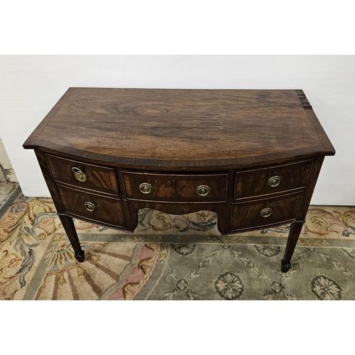 108 - Early 20thC Mahogany low-sized Sideboard, bowfront shape, with 5 drawers, on tapered legs, 110cmW x ... 