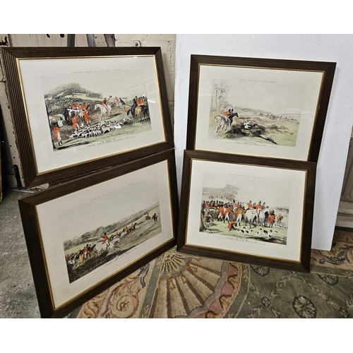 298 - Set of 4 The Noble Tips framed Plates - Tipperary Melodies,  The Marquis at Home, in ribbed teak... 