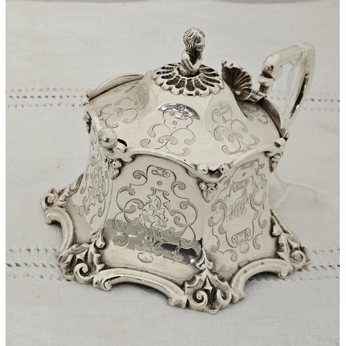 505 - Victorian London silver large and decoratively chased Salt Cellar hallmarked 1891 (initialled), with... 