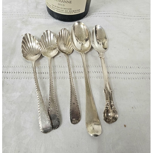 517 - Georgian English Silver - Set of 3 Berry Spoons & 2 Fruit Spoons (5)