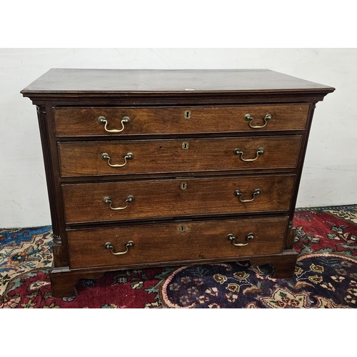 346 - Georgian Mahogany Chest of Drawers (4 graduating drawers with brass drop handles), on bracket feet, ... 