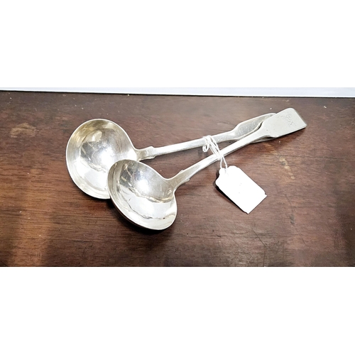 500 - Matching Pair of London Solid Silver large sized sauce ladles, 18cm long, hallmarked 1832