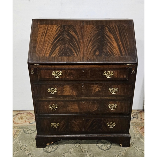 49 - Mid 20thC Mahogany Fall-front Bureau with a leather writing slope, 75cmW x 100cmH x 48cmD,