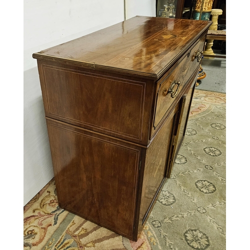 67 - Edwardian Inlaid Mahogany Secretaire Bureau, nicely inlaid desk front, with cast brass handles openi... 