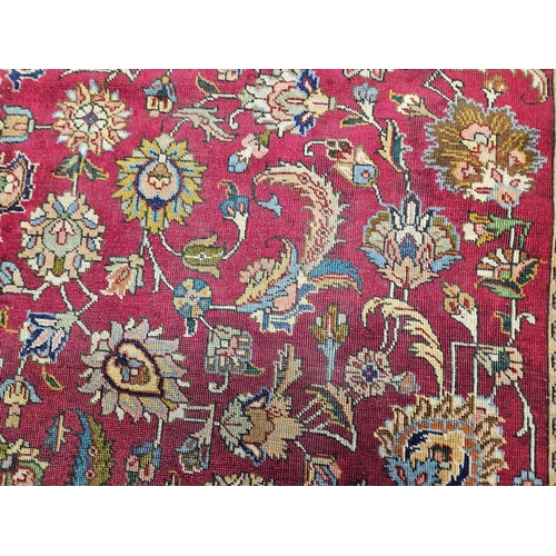 246 - Multi coloured fine handwoven Persian Tabriz Carpet, with Chavchafi traditional design, central turq... 