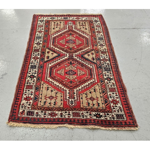 250 - Washed red full pile hand woven Afghan Belouchi Nomadic Rug, hand woven with worsted wool