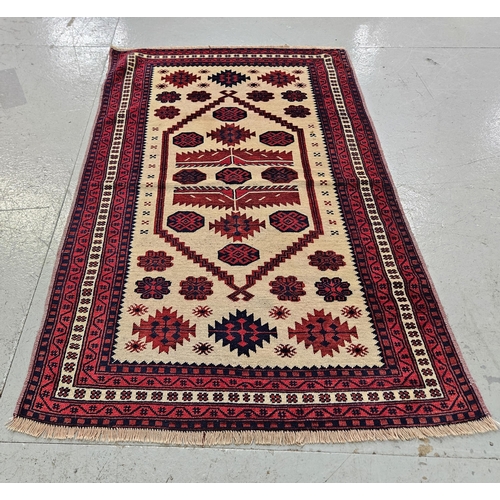 256 - Vintage natural dyed hand woven Turkman rug with a traditional design, 1.8M X 1.1M