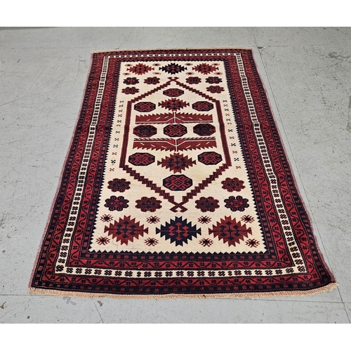 256 - Vintage natural dyed hand woven Turkman rug with a traditional design, 1.8M X 1.1M