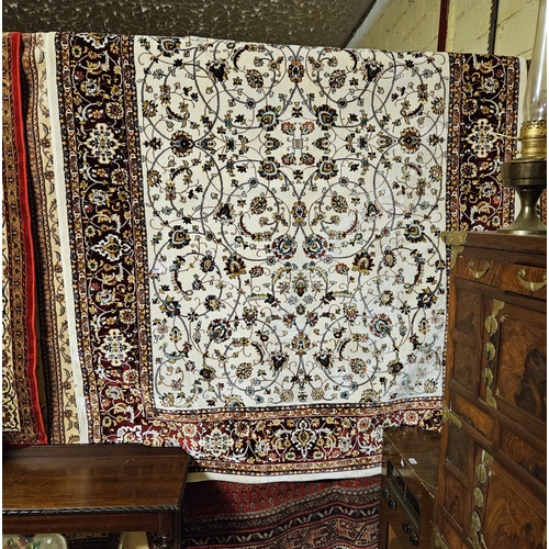 260 - Zeigler pattern washed cream ground Kashmir Carpet, full pile, all over Zeigler pattern 2.3m x 3.3m