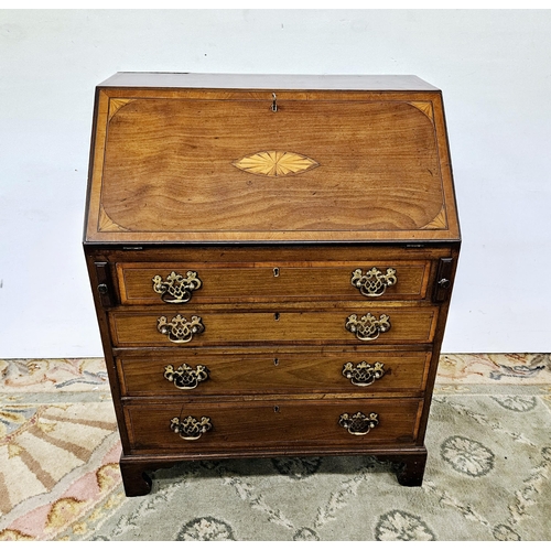 283 - Edwardian Compact Writing Bureau (good child sized), nicely inlaid with shell and other designs, the... 