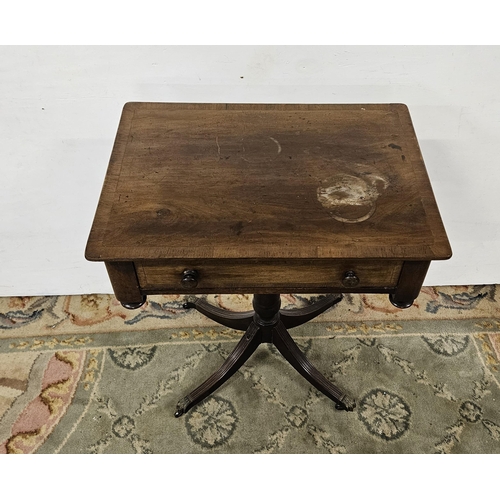 36 - Mahogany Side Table with a drawer, on a pod base & a 1980's coffee table (2)