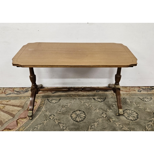 36 - Mahogany Side Table with a drawer, on a pod base & a 1980's coffee table (2)