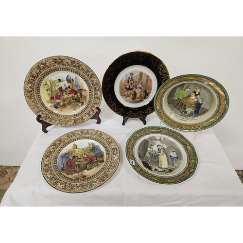 365 - Pair of Royal Doulton ornamental Plates (Card Player Scenes) & 3 