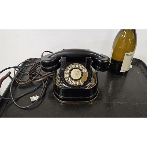 74 - Vintage Bakelite Telephone with a rotary dial, complete (slight damage to the earpiece), stamped 