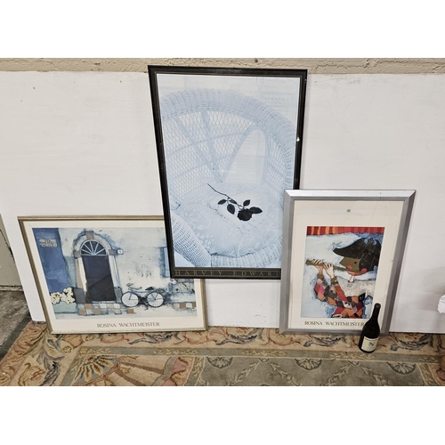 207 - 2 x Rosina Wachtmeister Posters (a Clown & a Doorway) & a Poster of  Harvey Edwards - a Rose, all fr... 