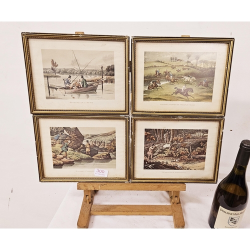 484 - Set of 4 small sporting lithographs, after Alken, in gilt frames (wear), each 22 x 25cm