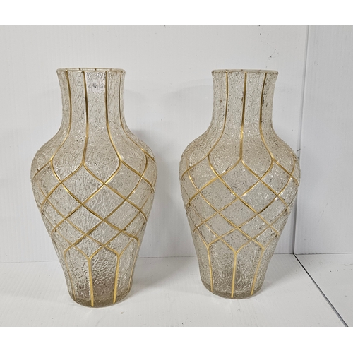 Melrose International Gold Ombre Crackle Glass Vase (Set of 2) main image 0