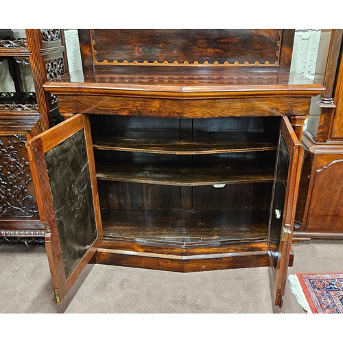 43 - 19thC unusual Rosewood Side Cabinet, the upper gallery decorated with an acorn tree branch, above a ... 