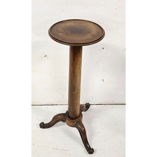 56 - Mahogany Plant Stand, on a tripod base (circular top), 93cmH