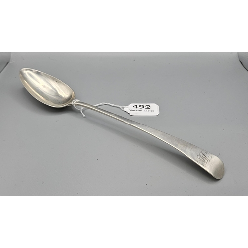 11 - Georgian London Silver Large Basting Spoon, initialled HH (106 grams)