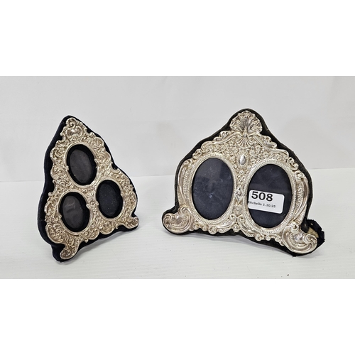 16 - 2 silver photo frames - 1 double & 1 triple (2)