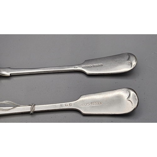 22 - Similar Pair of Irish Silver Plated Dessert Spoons, stamped 