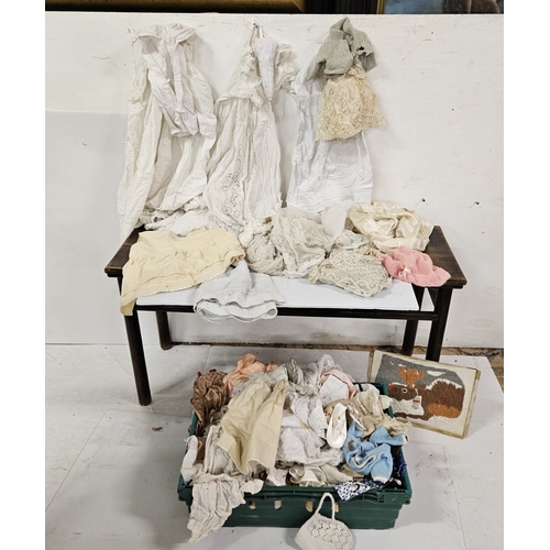 54 - Box of vintage baby and dolls Clothes (worn condition)