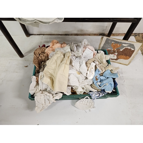 54 - Box of vintage baby and dolls Clothes (worn condition)