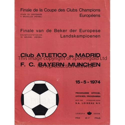 Fanion Bayern Munich Atlético Madrid Coupe D'Europe 1974 - Avec Certificat