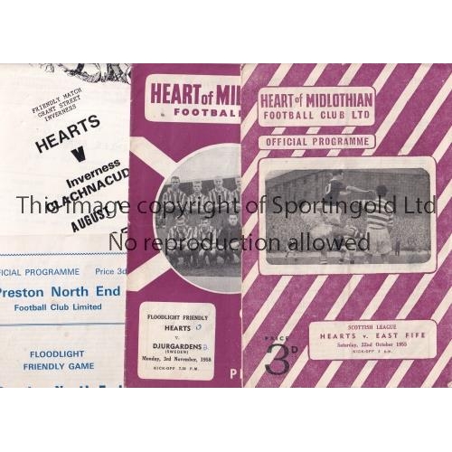 1447 - HEARTS      A collection of 6 Hearts programmes. Homes v East Fife , Celtic 1955/56 and Djurgardens ... 