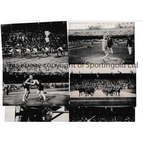 380 - 1912 OLYMPICS SWEDEN     Six official photographic postcards: King at Lawn Tennis No. 34, The Javeli... 