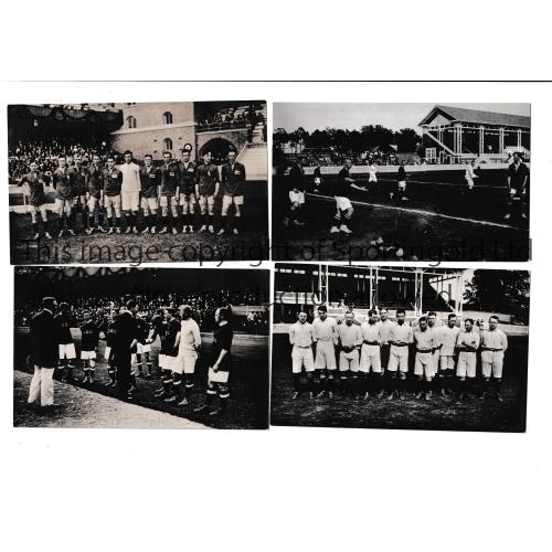 381 - 1912 OLYMPICS SWEDEN / FOOTBALL         Four official photographic postcards: Crown Prince with Dani... 