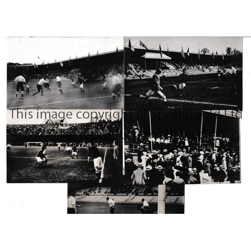 382 - 1912 OLYMPICS SWEDEN / FOOTBALL         Five official photographic postcards: The Final Great Britai... 